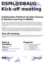 Co-organized the Inaugural Workshops for the Data Science Community of Practice at ETH-DBAUG